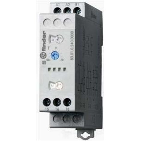 Tempo fonction SD multitension 2NO 16A 24-240V AC DC de 0,05s à 10jrs FINDER 838202400000PAS