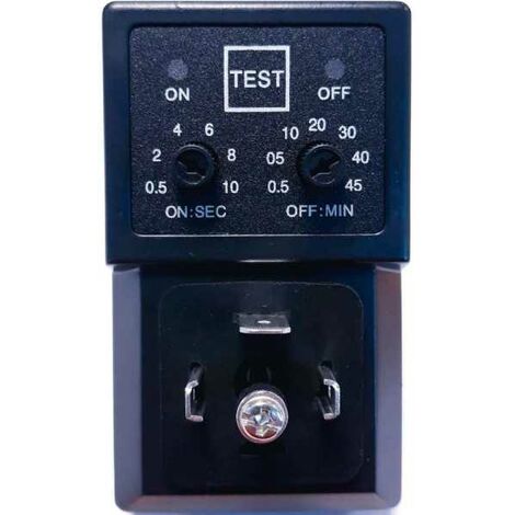 Temporisateur électronique pour électrovannes – Tension 230V – Filetage 1/2" – Temps d'activation 0.5 à 10s – Temps de désactivation 0.5 à 45min – ELV