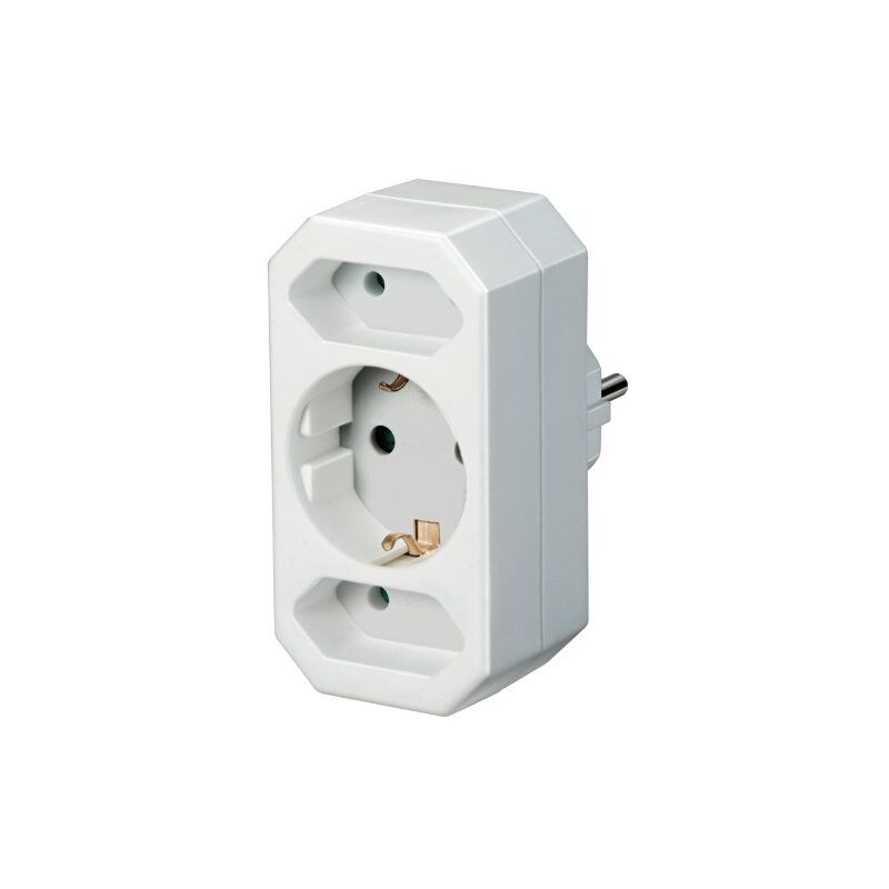 

ADAPTADOR CONECTOR EURO 2 + PROTECCIÓN DE CONTACTO 1 BLANCO, 1508050 - Brennenstuhl