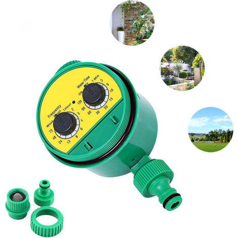 Temporizador automático de válvula de riego para jardines agrícolas.