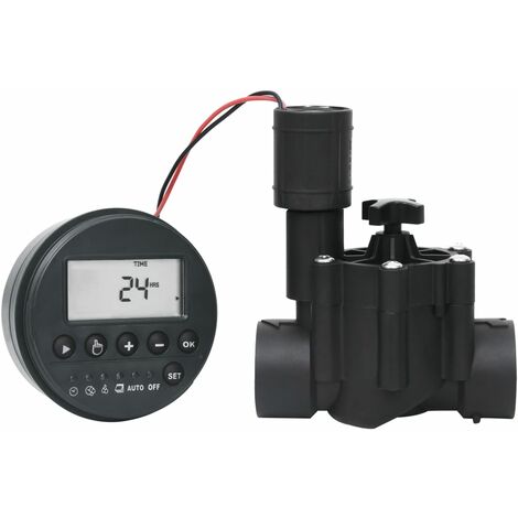 Temporizador de agua automático con válvula solenoide vidaXL - Negro