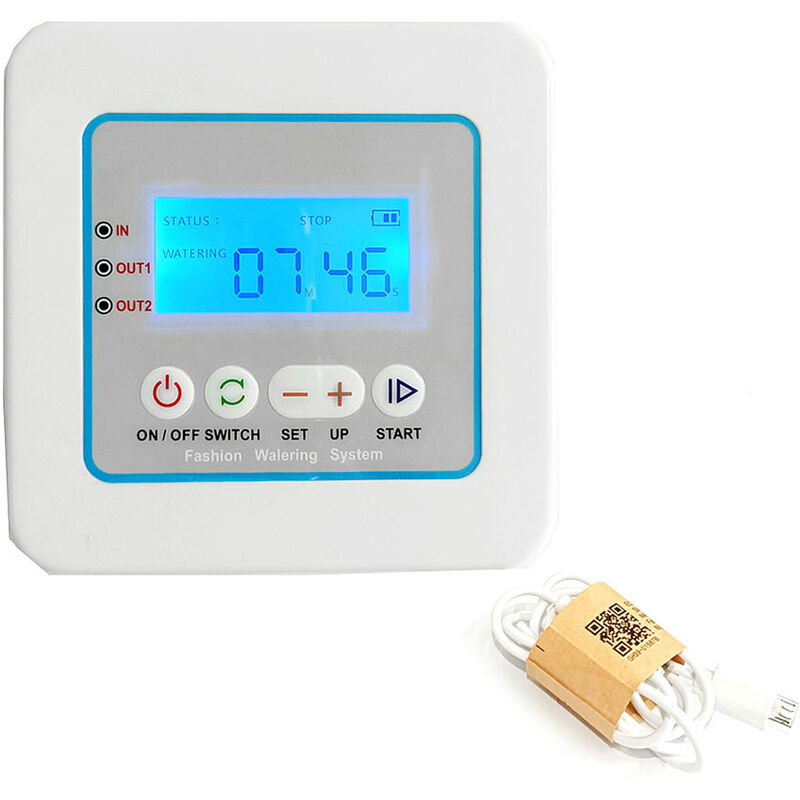 

Temporizador de agua con pantalla LED digital, controlador inteligente de riego por goteo con panel solar para sistema de riego automatico de jardin,