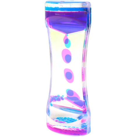 Temporizador de burbujas relajante con movimiento de líquido, burbujas de colores, temporizador antiestrés, juguete sensorial para adultos y niños, líquido acrílico, azul-rosa, 5,2 x 3,2 x 13,2 cm