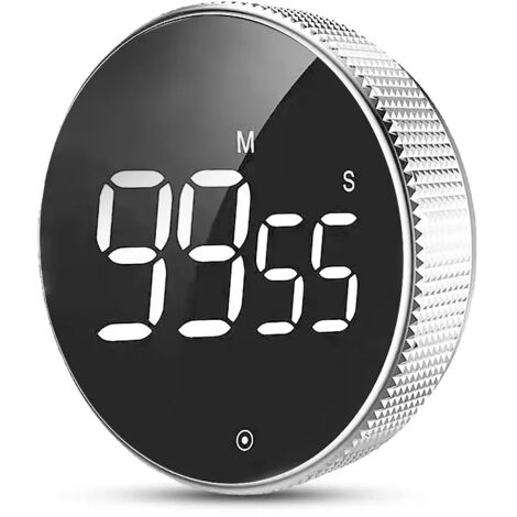 Temporizador de cocina magnético, temporizador digital para cocinar, ducha, estudio, cronómetro, contador LED, alarma, recordatorio, temporizador electrónico manual de cuenta regresiva, negro y platea