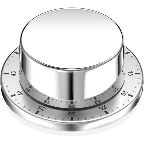 Temporizador de cocina mecánico, temporizador magnético adsorbible, temporizador de acero inoxidable reutilizable e impermeable, temporizador de cuenta regresiva de 60 minutos, adecuado para huevos du