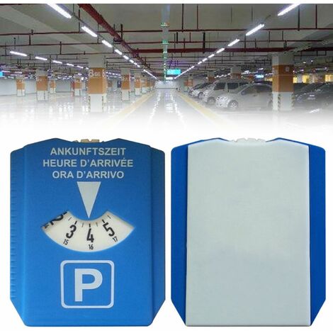 Temporizador de disco de estacionamiento de coche, pantalla de hora de llegada, herramientas de tiempo de estacionamiento de plástico azul, reloj de estacionamiento portátil