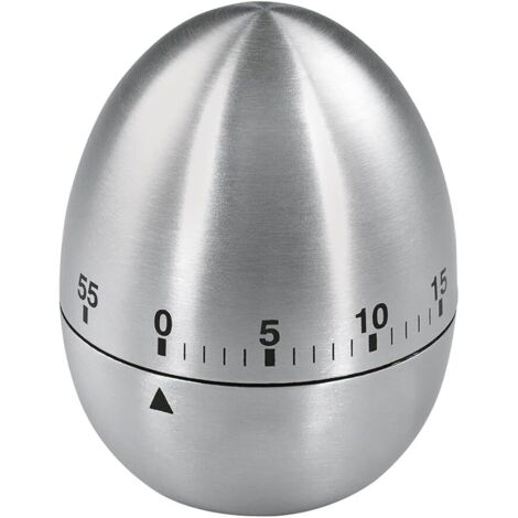 Temporizador de huevos (con función de temporizador, acero inoxidable) Plateado