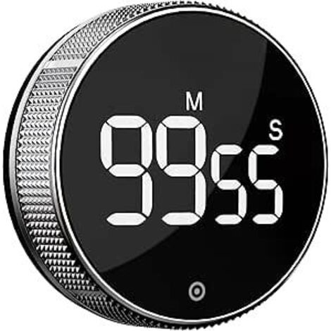 Temporizador de productividad con pantalla digital LED, temporizador inteligente para el hogar, el aula, el gimnasio y la oficina (plateado).