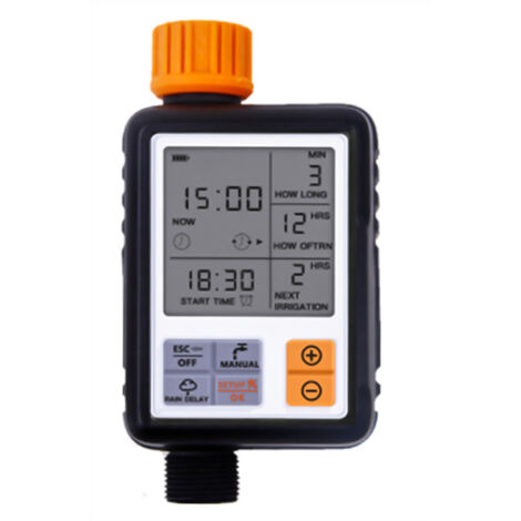 Temporizador de riego automático inteligente de pantalla grande, temporizador de riego automático, microaspersión, riego fácil para macetas, máquina mágica, temporizador de riego