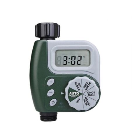 Temporizador de riego automático, temporizador de riego por aspersión, controlador de sistema de riego con pantalla LED para balcón, patio, jardín, césped y flores.
