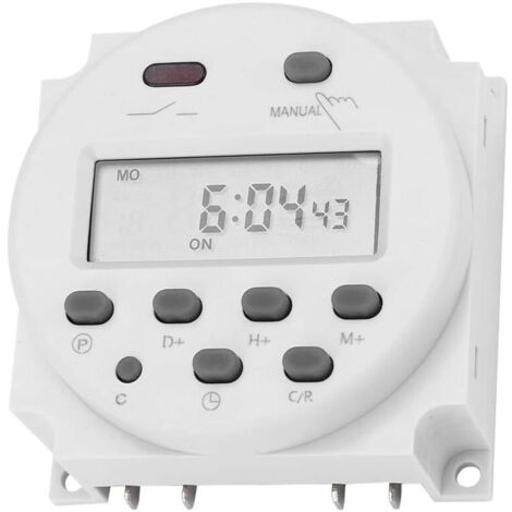 Temporizador electrónico digital LCD de 12 V CC y 16 A, con microordenador programable y fuente de alimentación, CN101A MNS