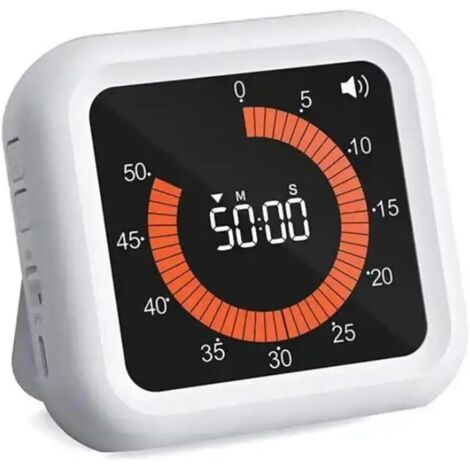 Temporizador magnético visual de 60 minutos/12 horas con 4 modos de alarma, recargable por USB, apto para niños y adultos, color blanco - OTRO
