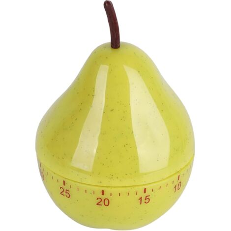 Temporizador mecánico de cocina con forma de pera, temporizador manual giratorio de cuenta regresiva, ideal para el estudio en casa, el aula y diversas tareas domésticas.