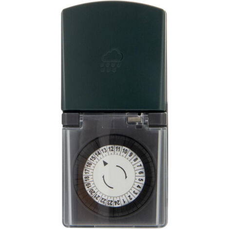 Temporizador mecánico fp IP44 negro 3680W compacto