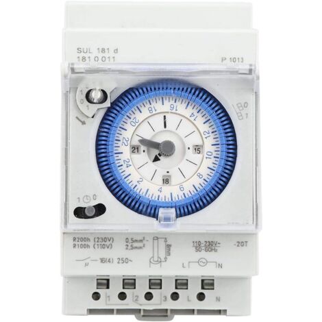 Temporizador mecánico, relé temporizador de 250 VCA y 16 A, interruptor de relé, chip de control de alta gama, 15 minutos, 24 horas, para la industria, dispositivos de alumbrado público, etc.