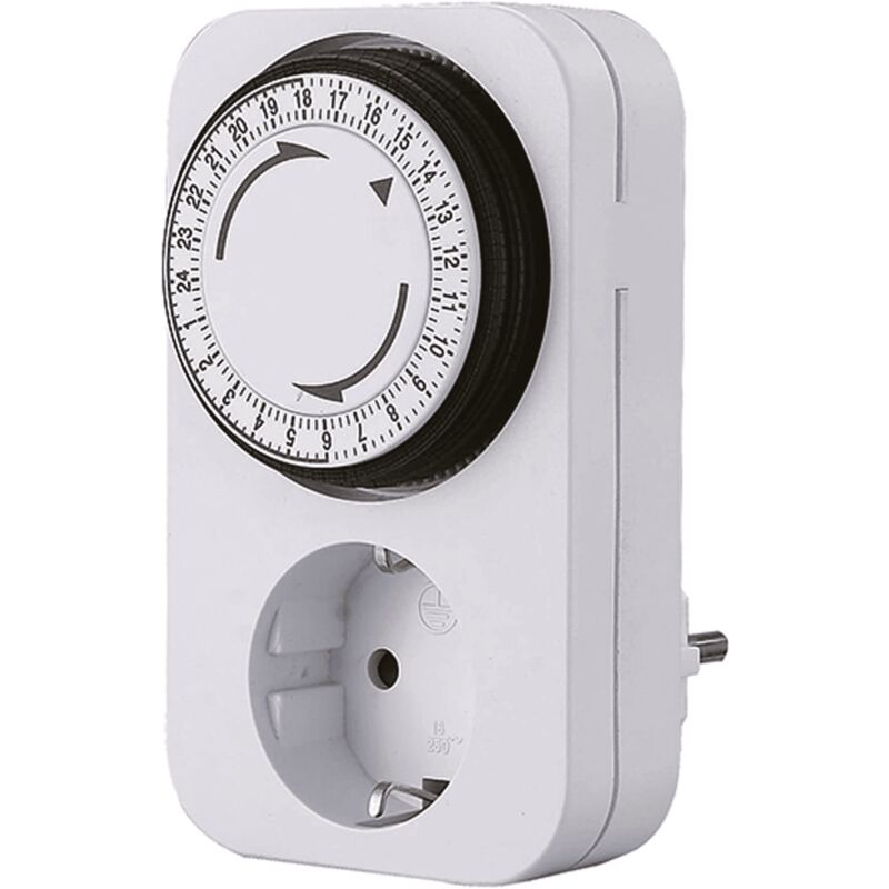 

Temporizador programable manual 24 h con enchufe Blanco