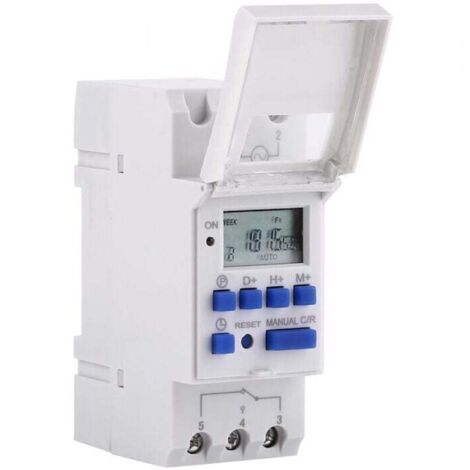 Temporizador programable semanal, interruptor de relé, con pantalla LCD, 16 temporizadores de encendido y 8 de apagado, THC15A 12V