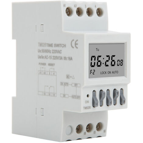 Temporizador programable TM626 para interruptor de control de potencia en riel DIN