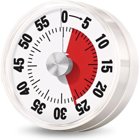 Temporizador visual para niños, cronómetro de 60 minutos y temporizador de cuenta regresiva, herramienta silenciosa de gestión del tiempo para niños y adultos con recordatorio de batería baja, tempori