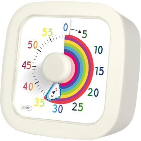 Temporizador visual para niños, temporizador infantil con cuenta regresiva de 60 minutos, temporizador infantil con diseño de arcoíris para la cocina, el aula y las reuniones.