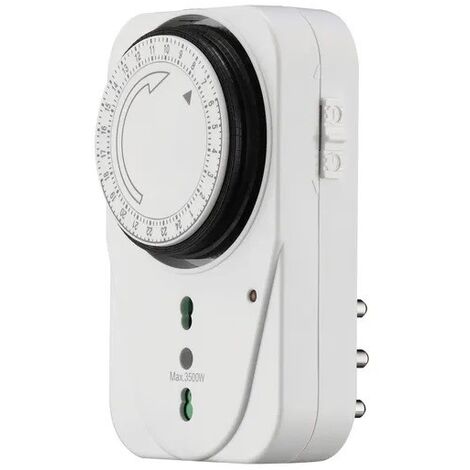 Temporizzatore analogico 24h timer con presa 220V fino a 3500W con interruttore