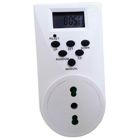 PRESA ELETTRICA 230V TEMPORIZZATA CON TIMER DIGITALE SETTIMANALE 24 ORE PROGRAMMABILE TEMPORIZZATORE PROGRAMMATORE Presa Shuko
