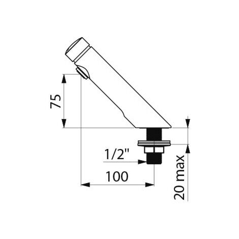 <h5><b>Delabie - Zeitschaltventil TEMPOSOFT 2 ~7 sec aus massivem Messing verchromt M1/2"</b></h5><div><div><h5>- Flexible Ansteuerung</h5></div><div><h5>- 85 % Wassereinsparung</h5></div><div><h5>- Stromlinienförmiges Design</h5></div><div><h5>Zeitgesteu