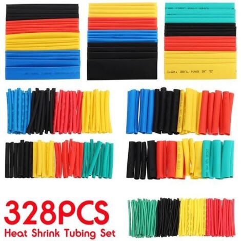 TEMPSA 328 pcs Gaine Thermorétractable Isolation Électrique Rétractable Tube Manches Câble 2:1