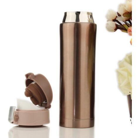 TEMPSA 500ml Thermos de the, Mug isotherme d\'acier inoxydable, tasse cafe, bouteille d\'eau 12 heures Or 500ML
