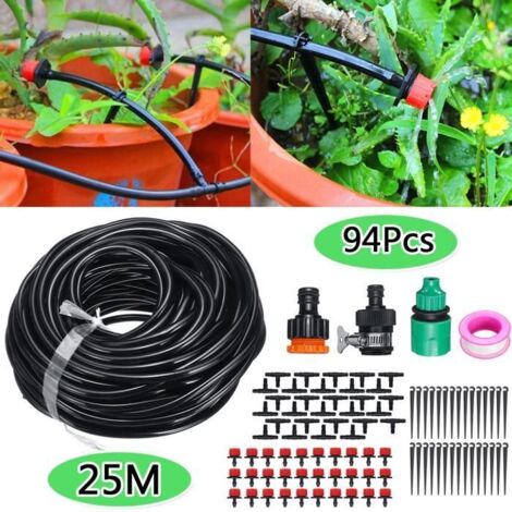 TEMPSA DIY jardinage Kit Système D\'irrigation -Programmateur d\'arrosage automatique Goutte À Goutte Jardin 25 M