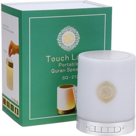 TEMPSA Enceinte bluetooth Lampe Coran Touch Haut-parleur Islamique Musulman Blanc