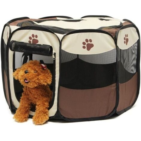 TEMPSA Parc à Chiots Clôture Octogonal Pliable Pour Animaux Chenil Chien