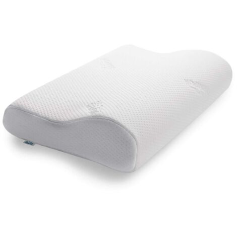 TEMPUR Original cuscino cervicale basso, cuscino ergonomico di sostegno al collo per chi dorme sul fianco e sulla schiena, sensazione rigido, M (50 x 31 x 10/7 cm)