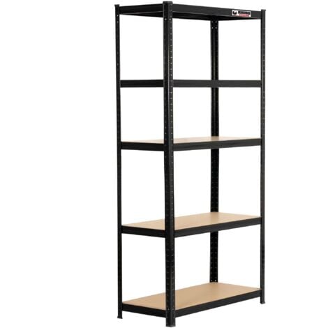 Ten Bay Rhino Racking 5-Tier Garage Shelving Unit 180x90x40cm Black  200kg per tier