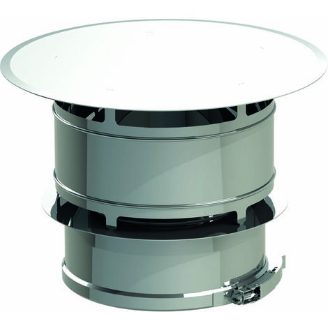 TEN – Chapeau anti-vent pour chaudières et poêles – Diamètre 150/200 mm – Inox pour évacuation efficace – 598158