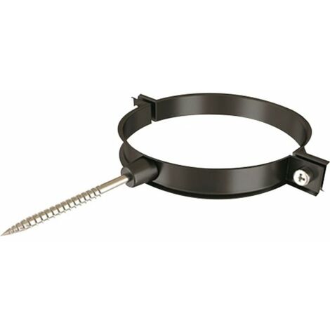 TEN – Collier pour fumisterie aluminium laqué noir 125mm – Fixation pour conduits extérieurs – Installation sécurisée et durable