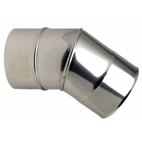 TEN – Coude 2 parties inox 304 45° Ø200mm – Raccord fumisterie pour systèmes de chauffage – Emboitement 60mm – Compatible tous combustibles