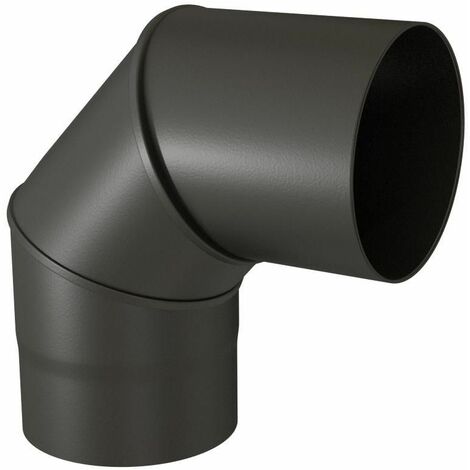 TEN – Coude à secteurs 90° Ø97 en acier émaillé noir mat – Résistant aux acides et hautes températures – Pour chaudières gaz et bois