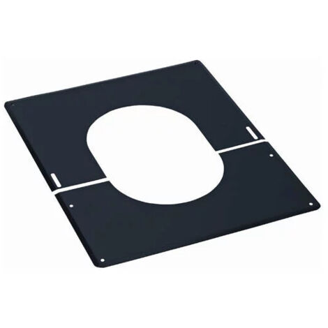 TEN – Plaque de finition inox Ø150 noire – Pente 0° à 30° – Compatible conduits double paroi 100/150mm – Finition esthétique pour évacuation fumées