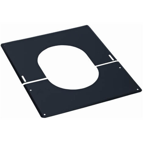 TEN – Plaque de finition inox 482418 D180mm noire – Pente 30° à 45° – Conduit extérieur esthétique pour fumisterie