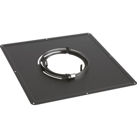 TEN – Plaque de propreté 300x300mm pour poêle à granulés D80mm – Inox émaillé noir – Installation en bas du boisseau de cheminée