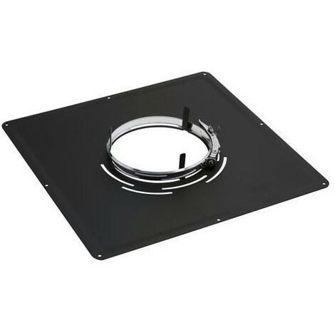 TEN – Plaque de propreté 400x400mm – Inox noir mat pour poêle D125mm – Finition esthétique pour boisseau cheminée