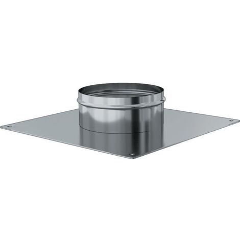 TEN – Plaque d'étanchéité inox pour cheminée – Diamètre 80mm – Dimensions 350x350mm – Compatible chaudières gaz et fioul – 96086