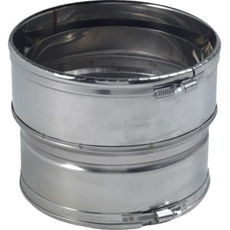 TEN – Raccord fumisterie départ insert inox 200F/206 – Colliers à griffes inclus – Pour tubage flexible – 118200