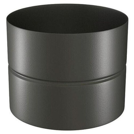 TEN – Raccord fumisterie noir mat 344124 femelle-femelle Ø 125mm – Longueur 12cm – Acier émaillé résistant aux acides et fortes températures