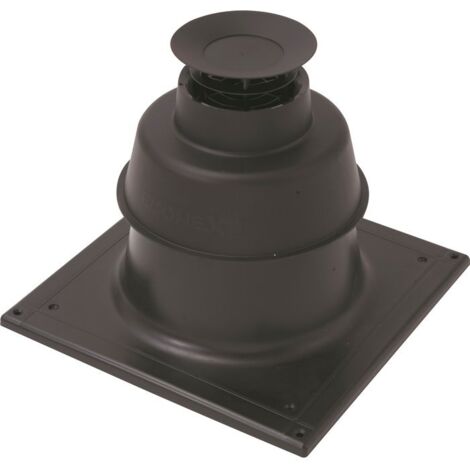 TEN – Terminal cheminée Ø80 mm noir – Sortie de toit pour chaudières à condensation – Installation rapide sur conduit PPs flexible – 449685