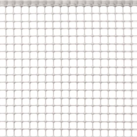 TENAX 62345501 Quadra 10 Bianco 1,00 x 50 m, Rete Protettiva in Plastica per Cancelli e Recinzioni