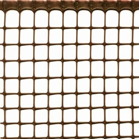 tenax Quadra 20 Marrone 1,00 x 5 m, Rete Protettiva in Plastica per Cancelli, Recinzioni e Balconi