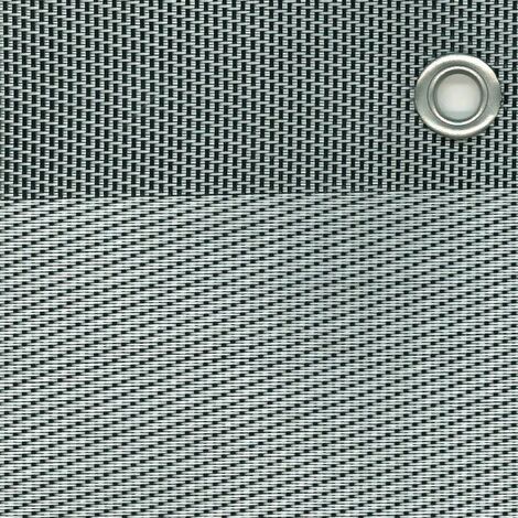 TENAX Rete Tessuta Decorativa Frangivista in PVC e Poliestere, Texstyle Double, Argento, 1,00x5 m