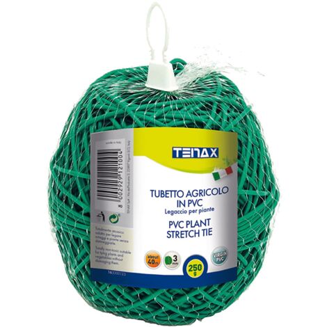 TENAX Tubetto Agricolo Verde 250g Diametro 3mm, Legatura in PVC per Piante, ortaggi e Fiori, Lunghezza Circa 40 m
